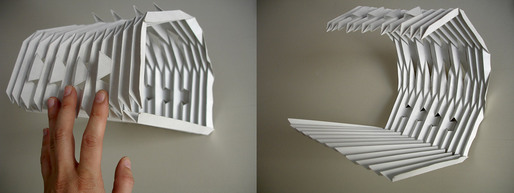 emergency shelter, pleated prototype
