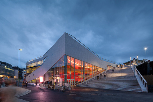 The new 3XN-designed 'Plassen' cultural center in Molde, Norway (Image: 3XN)