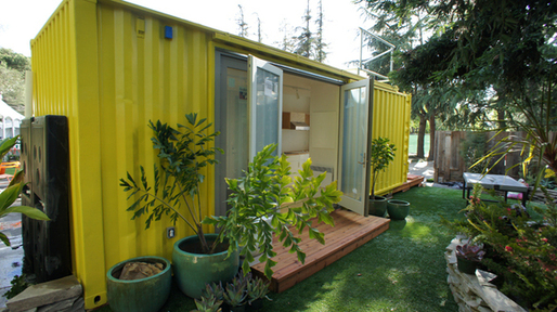 The architecture firm HyBrid, which specializes in designing buildings from recycled shipping containers, created this solar-powered house for Sunset Magazine. (Photo: Amy Eastwood)