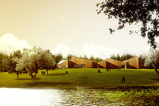 Visualization of the proposed Serlachius Art Museum Gösta extension by MACA (Image: MACA)