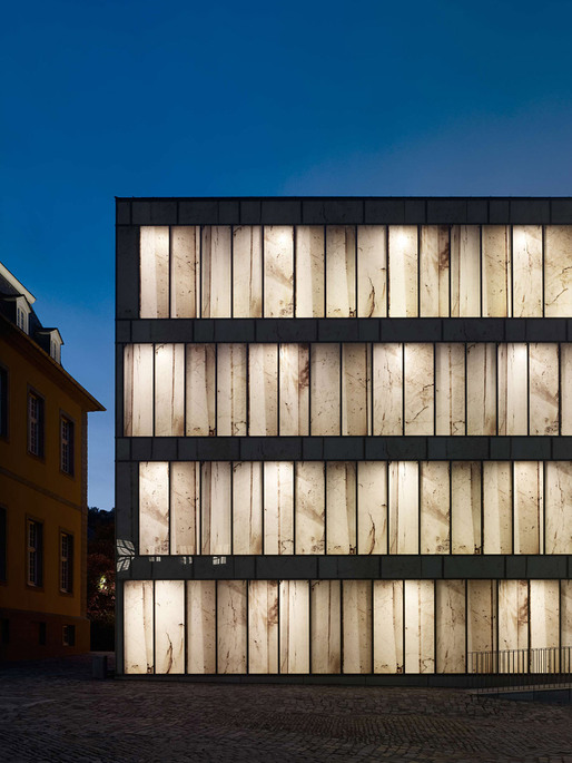 Detail of facade with photographic work by Stefan Müller (Photo: Stefan Müller)