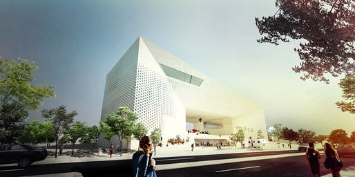 The competition-winning design for the new Maison de l’Économie Créative et de la Culture en Aquitaine, MÉCA in Bordeaux, France by BIG+FREAKS freearchitects, dUCKS scéno, Khephren Ingénierie, VPEAS, ALTO Ingénierie, Vincent Hedont, PBNL, Mryk & Moriceau, Ph.A. (Image: Team BIG)