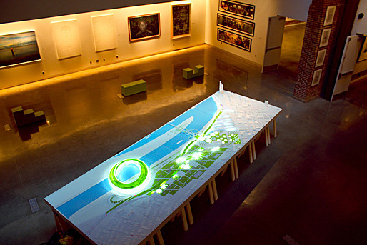 Aerial photo of complete model