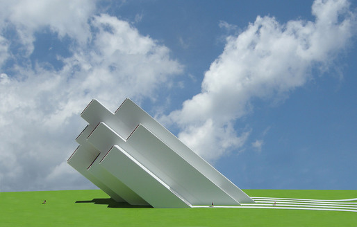 The structure will be made of twelve precast concrete rectangular columns, which symbolically represent the rays of the sun.
