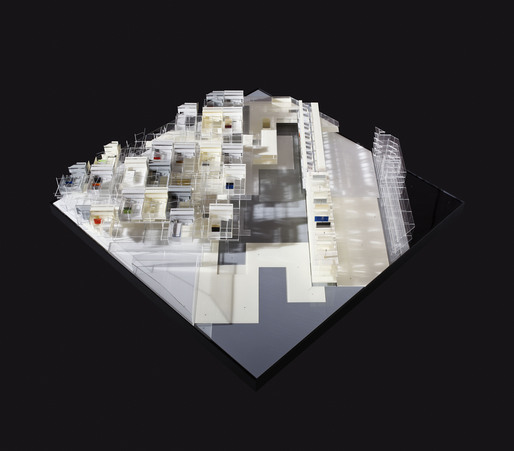 Architectural model, plan view, for Visible Weather’s Simultaneous City project for Temple Terrace, Florida. Photograph courtesy of James Ewing. © 2011 James Ewing