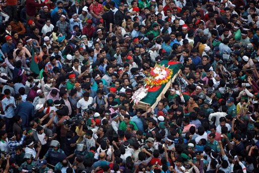 Mourners in Bangladesh on Saturday carried the coffin containing the body of Rajib Haider, an organizer who was killed.