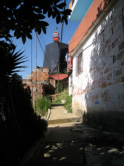 Metro Cable and Library España in Santo Domingo Savio, Medellín (Colombia). Part of Medellín’s 