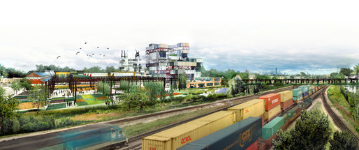 Rendering of Studio Gang Architects’ The Garden in the Machine project for Cicero, Illinois. Image courtesy Studio Gang Architects.