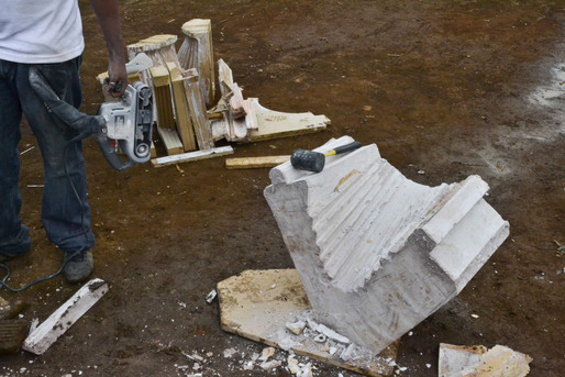 Taking off the mold. One of the three modular objects created. 