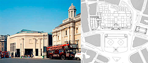 Figure 7 - Sainsbury Wing Extension and Trafalgar Square site plan