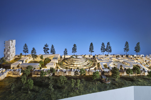 Architectural model for WORKac’s Nature-City project for Keizer, Oregon. Photograph courtesy of James Ewing. © 2011 James Ewing