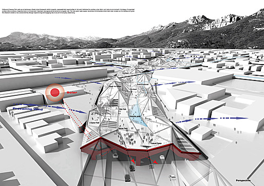 USC Graduate Design Studio – Hollywood Freeway Central Park, Los Angeles, CA; Graphics courtesy of Student Meng Yang