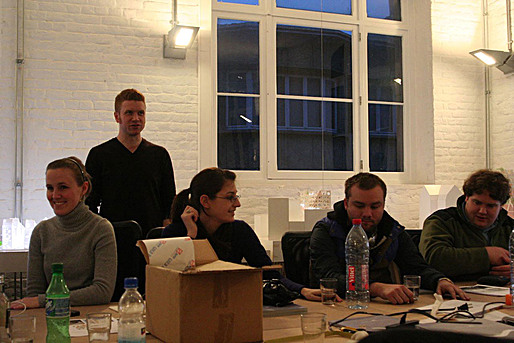 Jason Scroggin in back, UK/CoD Assistant Professor of Architecture