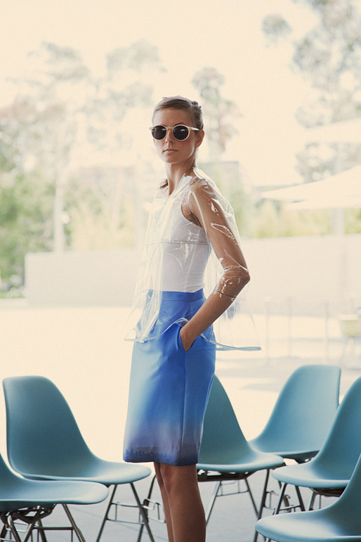 Spring/Summer 2013 Collection – LA Skyline print pencil skirt & color block dress, respectively.