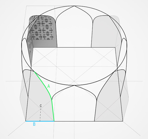 Corner geometry: square meeting circle