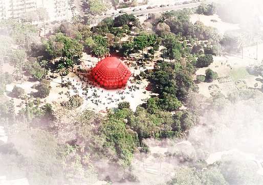 Winner of the Pfff Inflatable Architecture competition: 'Grenade' by SITBON ARCHITECTES (Image: SITBON ARCHITECTES)