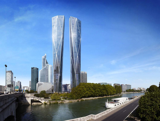 The Foster + Partners-designed Hermitage Plaza in Paris-Courbevoie (Image: Foster + Partners)