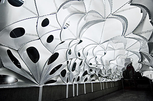 voltaDom, by Skylar Tibbits. On display in the passageway between the Whitaker Building and Landau Building.