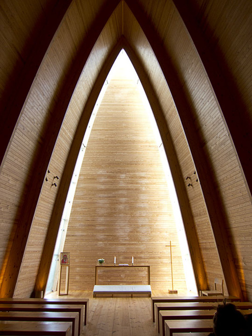 Altar at Matti Sanaksenaho's Ecumenical Chapel