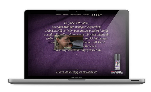 AXE Prematural Perspiration, Online Campaign for AXE Dry full control
