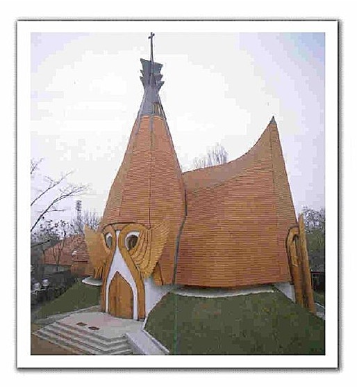 Lutheran Church in Siófok, Hungary by Imre Makovecz
