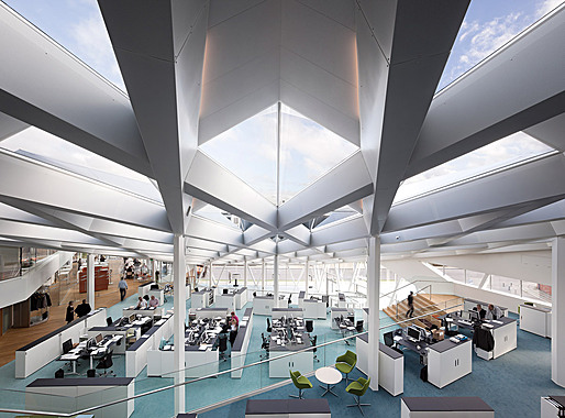 Interior of the 3XN-designed Middelfart Sparekasse (Photo: Adam Mørk)
