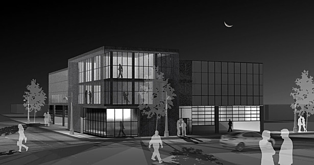 Southwest perspective (night)