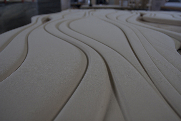 bar panels during sanding process [fabricated from CNC routed MDF]