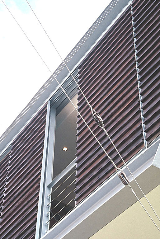 Detail of sliding timber screens
