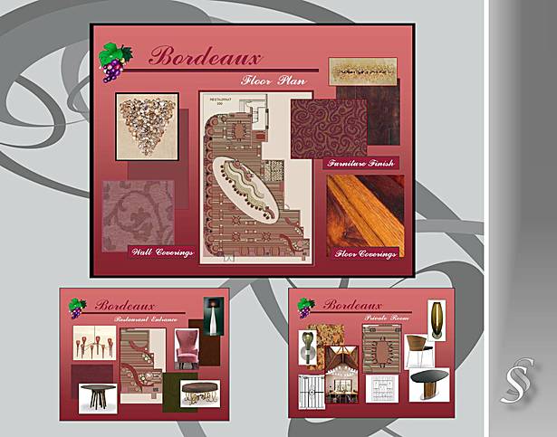 Restaurant Design Floor Plan and Material Board