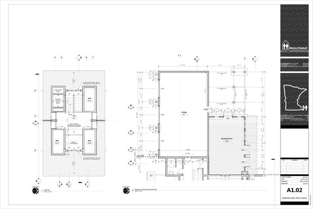 Karr Residence. Construction Drawings. Loft / Garage and Covered Patio Plans
