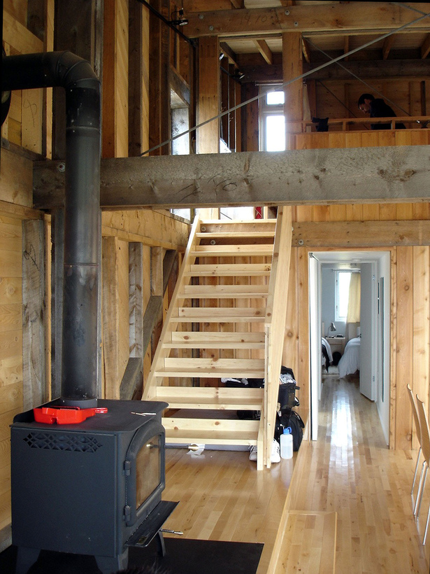 mosher cottage stove and stairs