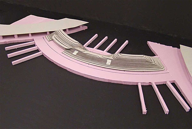 A larger model of the dam.