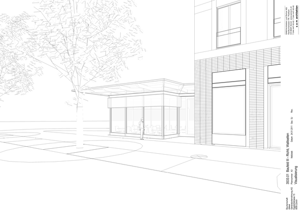 Restaurant exterior perspective