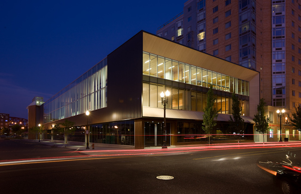 Exterior at night.