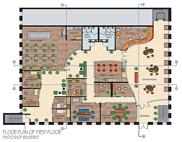 First Floor (Office Area, Waiting Area, Dining Area)