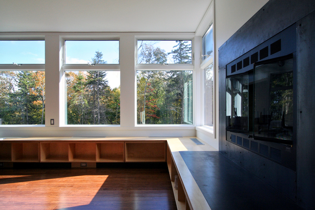 Vermont Cabin fireplace, © RES4