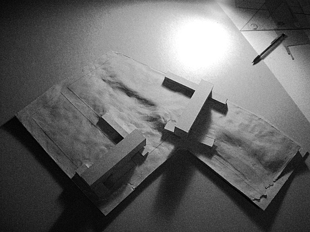 Massing study, clay and chipboard