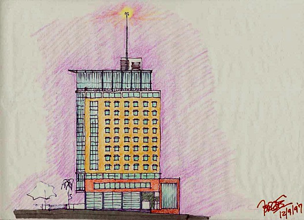 Early conceptual sketch of the tower.