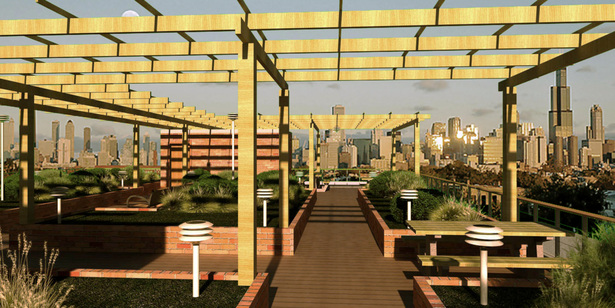 green roof / skyline overview