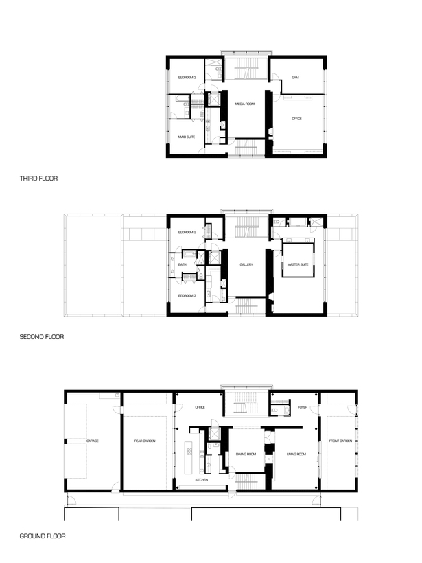Plans of the house's different levels