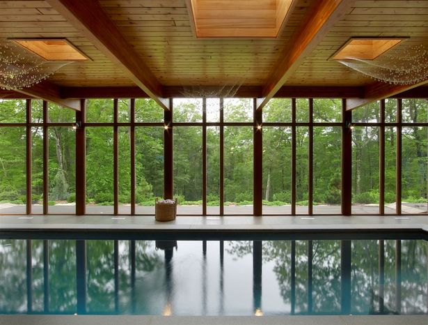 The outdoor meets the indoor with this 40 foot ozone-filtrated pool 