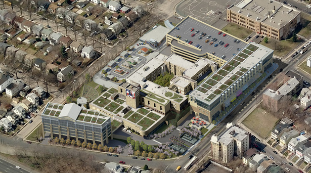 aerial view of project site in context