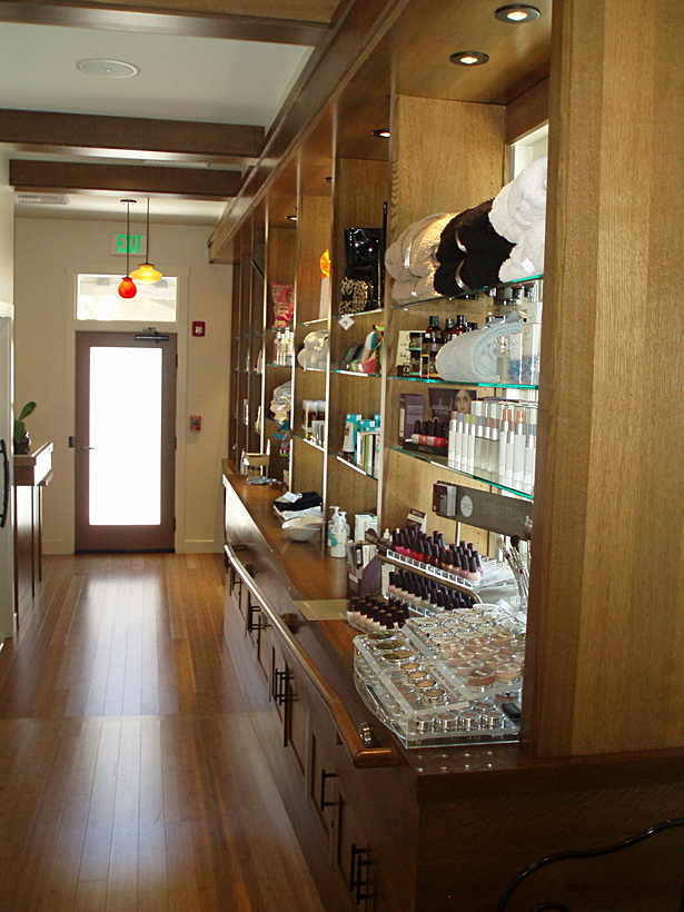 Sano Spa Entrance & custom Retail display