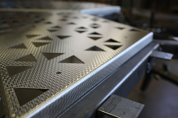 Test panels on frame