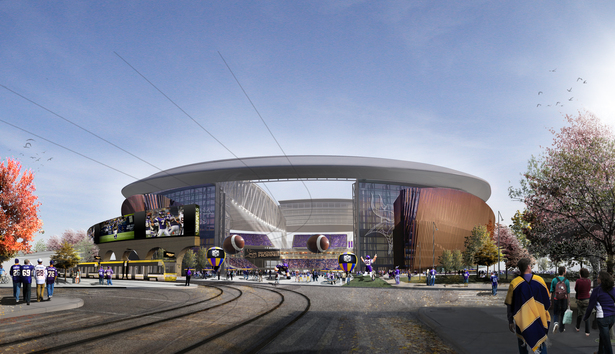 Tailgating area view into stadium