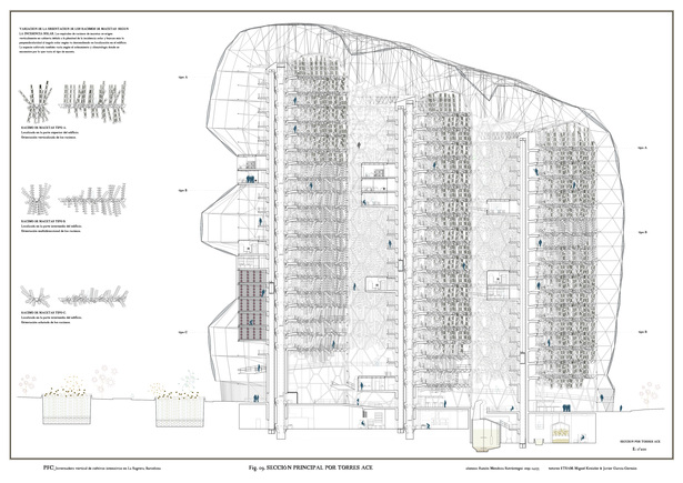 SECTION THROUGH TOWERS A-C-E