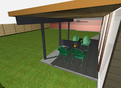 View of porch from west