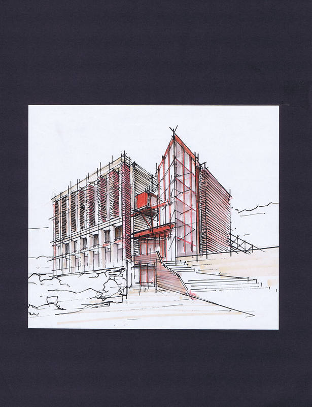 Initial sketch of the Building