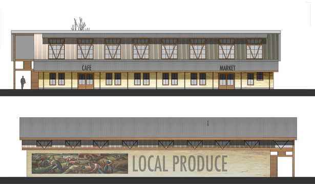 Cafe and Market Building Elevation